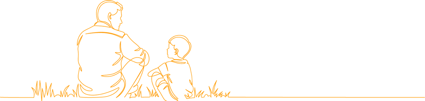 child-adult sitting on grass looking at each other